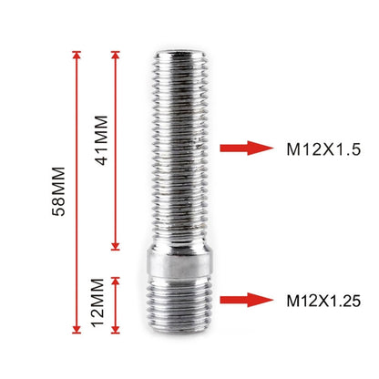 20 PCS 5.8cm Universal Car Modification Extended Wheels Stud Conversion M12x1.25 to M12x1.5 Screw Adapter LN032 LN033 LN044 - Nuts & Bolts by PMC Jewellery | Online Shopping South Africa | PMC Jewellery | Buy Now Pay Later Mobicred