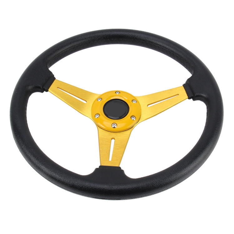 35cm PU Racing Sport Hand Wheel Car Modified Steering Wheel(Gold) - Steering Wheel Accessories by PMC TechLife | Online Shopping South Africa | PMC TechLife | Buy Now Pay Later Mobicred