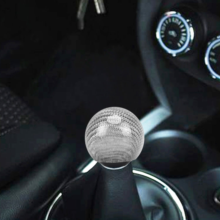 Universal Vehicle Car Shifter Cover Manual Automatic Carbon Fiber Ball Gear Shift Knob (Silver) - Shift Knob by PMC Jewellery | Online Shopping South Africa | PMC Jewellery | Buy Now Pay Later Mobicred