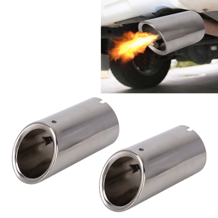 2 PCS Car Styling Stainless Steel Exhaust Tail Muffler Tip Pipe for VW Volkswagen 1.4T Swept Volume(Silver) - Exhaust Pipes by PMC Jewellery | Online Shopping South Africa | PMC Jewellery