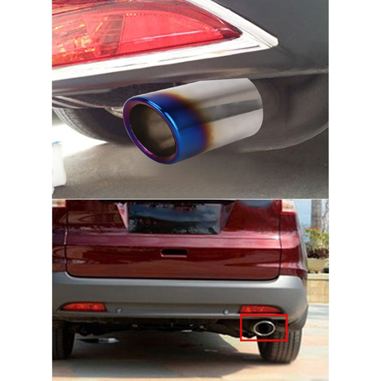 2 PCS Car Styling Stainless Steel Exhaust Tail Muffler Tip Pipe for VW Volkswagen 1.8T/2T Swept Volume, Audi A1/A3/A4L/Q3/Q5(Blue) - Exhaust Pipes by PMC Jewellery | Online Shopping South Africa | PMC Jewellery