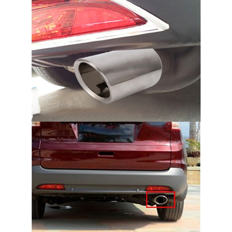 2 PCS Car Styling Stainless Steel Exhaust Tail Muffler Tip Pipe for VW Volkswagen 1.8T/2T Swept Volume, Audi A1/A3/A4L/Q3/Q5(Silver) - Exhaust Pipes by PMC Jewellery | Online Shopping South Africa | PMC Jewellery