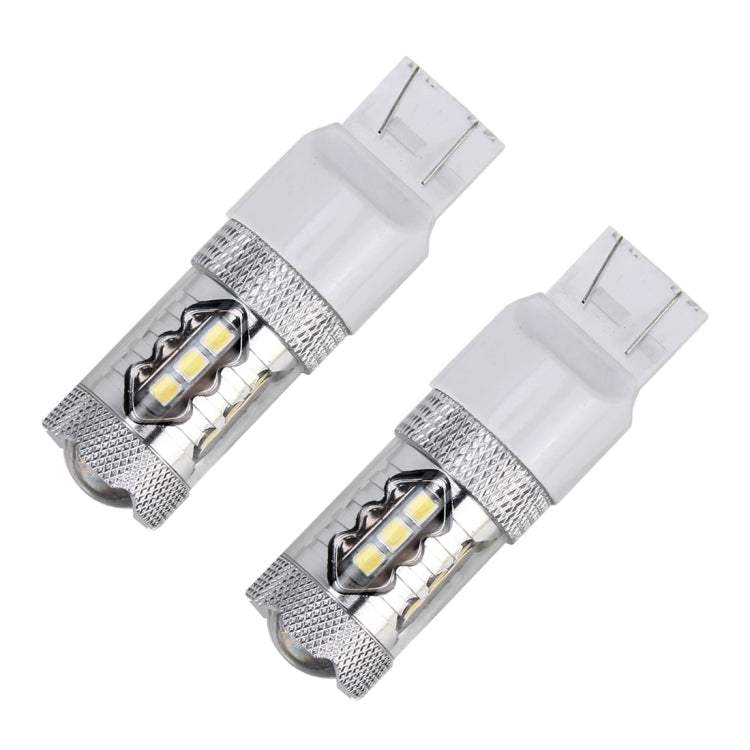 2 PCS T20 / 7443 5W 250LM 6000K Car Auto Brake Lights 16LEDs SMD-2835 Lamps, DC 12V(White Light) - Brake Lights by PMC Jewellery | Online Shopping South Africa | PMC Jewellery | Buy Now Pay Later Mobicred