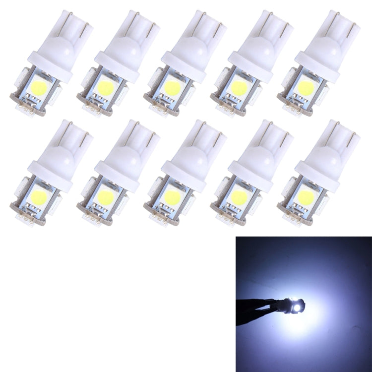 10PCS T10 3W 5500K SMD 5050 5 LED Car Clearance Lights Lamp, DC 12V(White Light) - Clearance Lights by PMC Jewellery | Online Shopping South Africa | PMC Jewellery | Buy Now Pay Later Mobicred