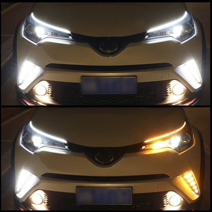 2 PCS 60cm DC12V 7.5W Ultra-thin Waterproof Car Auto Double Colors Turn Lights / Running Lights SMD-2835 LED Bulbs (Turn Lights: Yellow Light; Running Lights: White Light) - Running Lights by PMC Jewellery | Online Shopping South Africa | PMC Jewellery | Buy Now Pay Later Mobicred