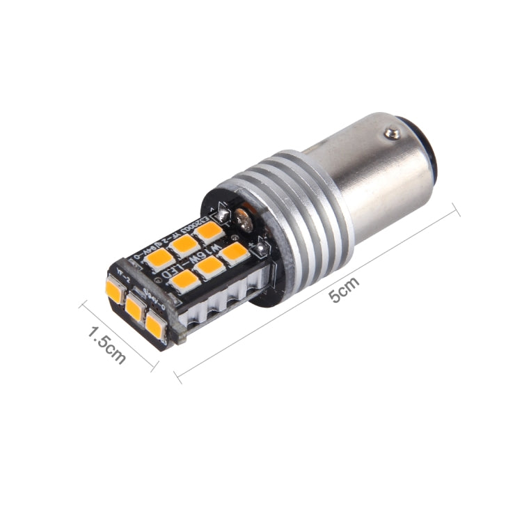 2 PCS 1157/BAY15D 3W 15 SMD-3528-LEDs Car Turn Light, DC 12V(Yellow Light) - Arrow Turn Lights by PMC Jewellery | Online Shopping South Africa | PMC Jewellery | Buy Now Pay Later Mobicred