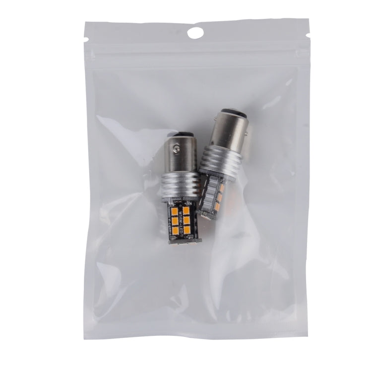 2 PCS 1157/BAY15D 3W 15 SMD-3528-LEDs Car Turn Light, DC 12V(Yellow Light) - Arrow Turn Lights by PMC Jewellery | Online Shopping South Africa | PMC Jewellery | Buy Now Pay Later Mobicred