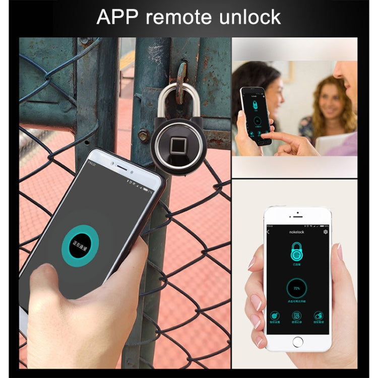 Waterproof Intelligent Bluetooth Fingerprint Padlock Remote Unlocking for iOS / Android(Silver) - Padlocks by PMC Jewellery | Online Shopping South Africa | PMC Jewellery