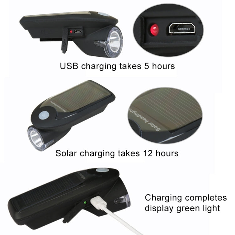 3W 240LM USB Solar Energy Motorcycle / Bicycle Front Light (White) - Headlights by PMC TechLife | Online Shopping South Africa | PMC TechLife | Buy Now Pay Later Mobicred