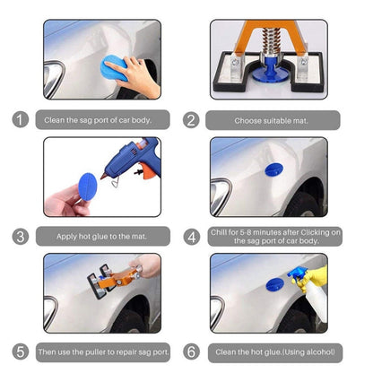 45 in 1 Auto Car Metal PDR Dent Lifter-Glue Puller Tab Hail Removal Paintless Car Dent Repair Tools Kit, with 20W Glue Gun, US Plug or EU Plug - Hand Tool Sets by PMC Jewellery | Online Shopping South Africa | PMC Jewellery | Buy Now Pay Later Mobicred