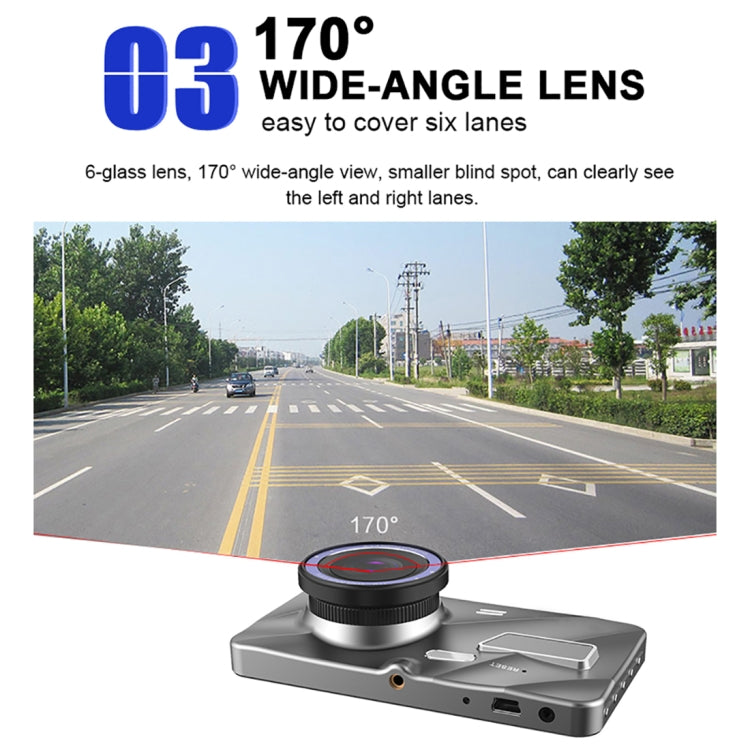 J20-1 2.5D 4 inch 170 Degrees Wide Angle Full HD 1080P Video Car DVR, Support TF Card / Motion Detection / Loop Recording - Car DVRs by PMC Jewellery | Online Shopping South Africa | PMC Jewellery | Buy Now Pay Later Mobicred