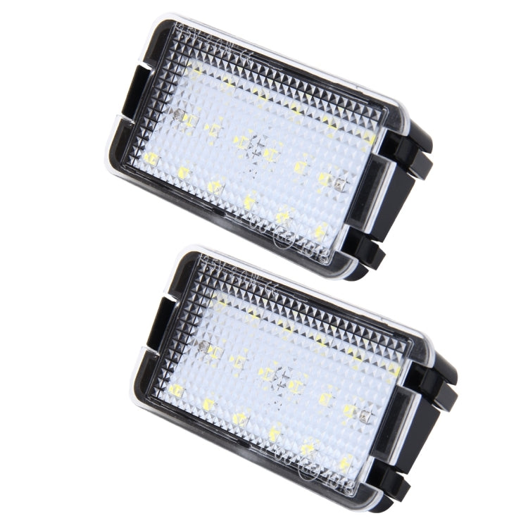 2 PCS LED License Plate Light with 18  SMD-3528 Lamps for Seat,2W 120LM,6000K, DC12V(White Light) - License Plate Lights by PMC Jewellery | Online Shopping South Africa | PMC Jewellery | Buy Now Pay Later Mobicred