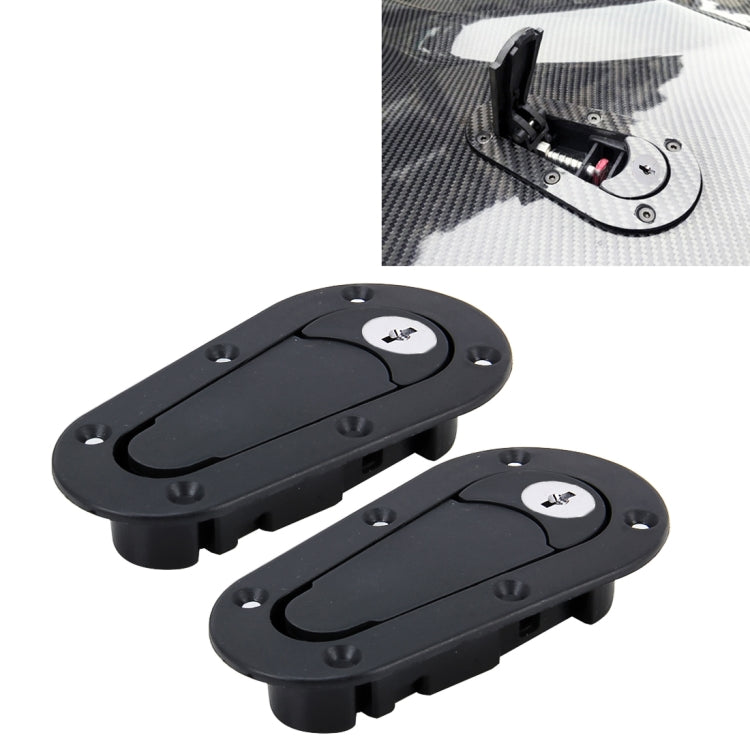 A Pair Car Modified Hood Lock General Racing Car Cover Lock with Keys(Black) - Locks & Hasps by PMC Jewellery | Online Shopping South Africa | PMC Jewellery