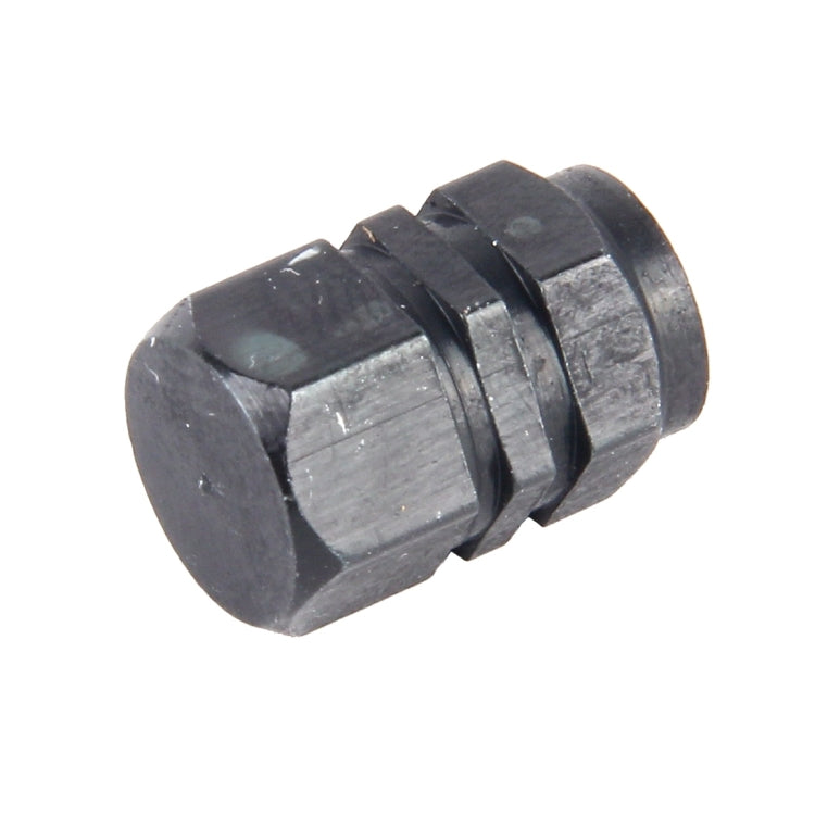 4PCS SA Metal Plated Hexagon Shape Universal Tire Valve Stem Cap(Black) - Tire Valve Caps by PMC TechLife | Online Shopping South Africa | PMC TechLife | Buy Now Pay Later Mobicred