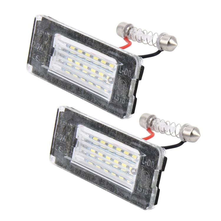 2 PCS License Plate Light with 18  SMD-3528 Lamps for BMW MINI R56,2W 120LM,6000K, DC12V (White Light) - License Plate Lights by PMC Jewellery | Online Shopping South Africa | PMC Jewellery | Buy Now Pay Later Mobicred