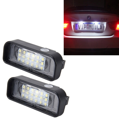 2 PCS License Plate Light with 18  SMD-3528 Lamps with Canbus for Mercedes-Benz W220,2W 120LM,6000K, DC12V(White Light) - License Plate Lights by PMC Jewellery | Online Shopping South Africa | PMC Jewellery | Buy Now Pay Later Mobicred