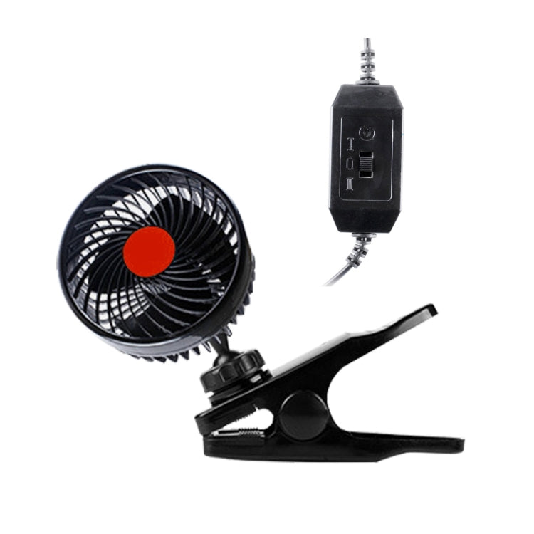 HUXIN HX-T604E 12W 6inch 360 Degree Adjustable Rotation Clip One Head Low Noise Mini Electric Car Fan with Roller Switch, DC24V - Heating & Fans by PMC Jewellery | Online Shopping South Africa | PMC Jewellery | Buy Now Pay Later Mobicred