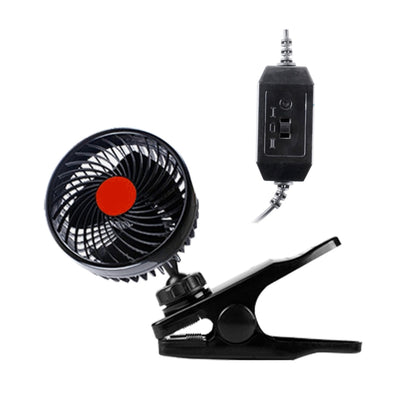 HUXIN HX-T604E 12W 6inch 360 Degree Adjustable Rotation Clip One Head Low Noise Mini Electric Car Fan with Roller Switch, DC24V - Heating & Fans by PMC Jewellery | Online Shopping South Africa | PMC Jewellery | Buy Now Pay Later Mobicred