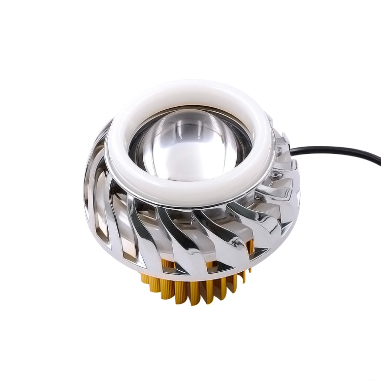 Motorcycle 30W DC 12V-85V LED Headlight Lens Built-in Whirlwind Double Aperture Angle Eyes + Devil Eye(Blue Light) - Headlights by PMC Jewellery | Online Shopping South Africa | PMC Jewellery | Buy Now Pay Later Mobicred