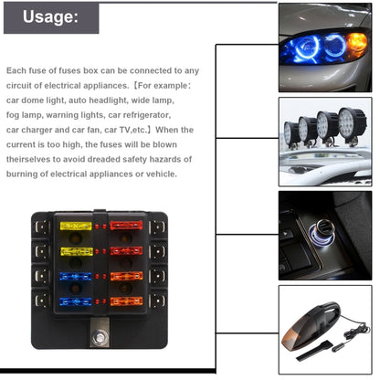 1 in 8 Out Fuse Box PC Terminal Block Fuse Holder Kits with LED Warning Indicator for Auto Car Truck Boat - Fuse by PMC Jewellery | Online Shopping South Africa | PMC Jewellery