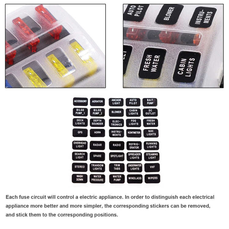 1 in 6 Out 6 Way Circuit Fuse Box Screw Terminal Section Fuse Holder Kits with LED Warning Indicator for Auto Car Truck Boat - Fuse by PMC Jewellery | Online Shopping South Africa | PMC Jewellery