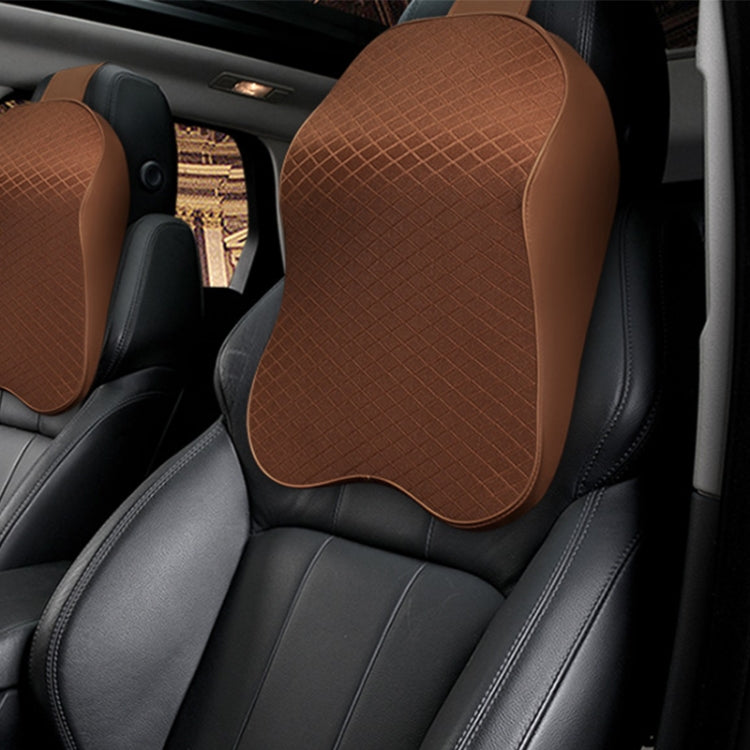 Four Seasons Breathable Memory Foam Car Neck Pillow Polyester Headrest (Coffee) - Seat Accessories by PMC TechLife | Online Shopping South Africa | PMC TechLife | Buy Now Pay Later Mobicred