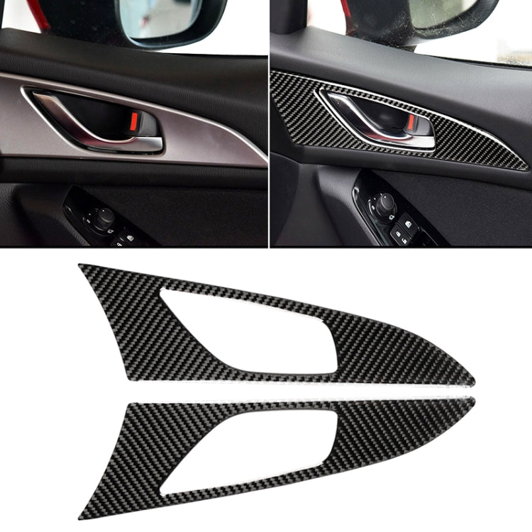 2 PCS Car Carbon Fiber Door Inner Handle Outer Frame Decorative Sticker for Mazda Axela 2014 / 2017-2018 - Car Interior Mouldings by PMC TechLife | Online Shopping South Africa | PMC TechLife | Buy Now Pay Later Mobicred