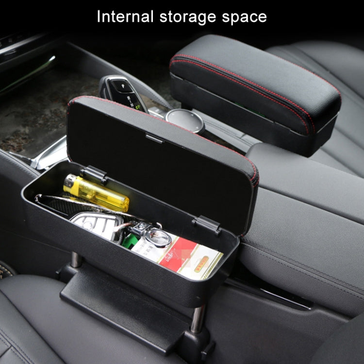 2 PCS Universal Car PU Leather Wrapped Armrest Box Cushion Car Armrest Box Mat with Storage Box (Black White) - Stowing Tidying by PMC TechLife | Online Shopping South Africa | PMC TechLife | Buy Now Pay Later Mobicred