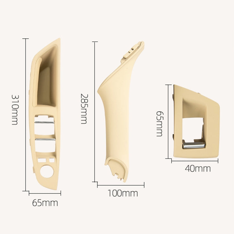 Car Standard Version Inside Doors Handle Pull Trim Cover 5141 7225 873 for BMW F10 F18, Left Driving (Beige White) - Door Handles by PMC TechLife | Online Shopping South Africa | PMC TechLife | Buy Now Pay Later Mobicred