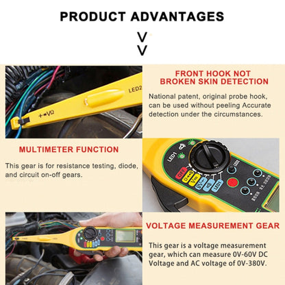 MS8211 Car Electric Circuit Tester (Red) - Electronic Test by PMC Jewellery | Online Shopping South Africa | PMC Jewellery | Buy Now Pay Later Mobicred