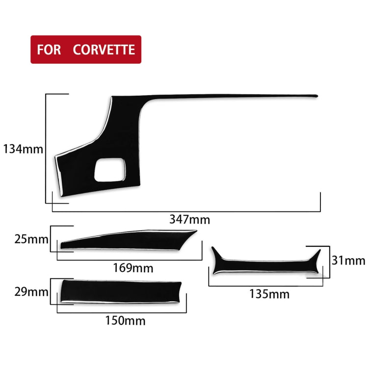 For Chevrolet Corvette C7 2014-2019 Car Central Navigation Decorative Sticker, Left Drive - Car Interior Mouldings by PMC TechLife | Online Shopping South Africa | PMC TechLife | Buy Now Pay Later Mobicred