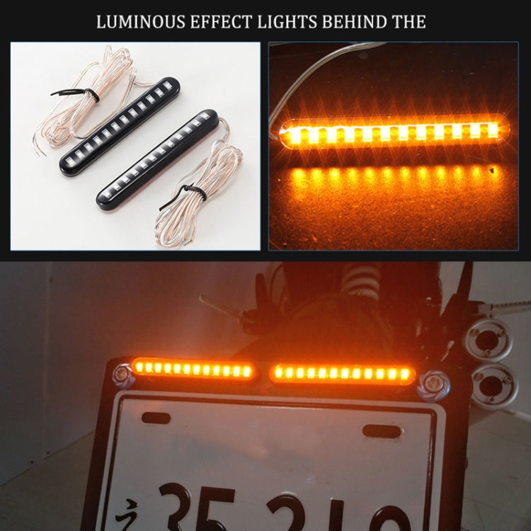 1 Pair Motorcycle 12LED Running Water Turn License Plate Light - Signal Lights by PMC TechLife | Online Shopping South Africa | PMC TechLife | Buy Now Pay Later Mobicred