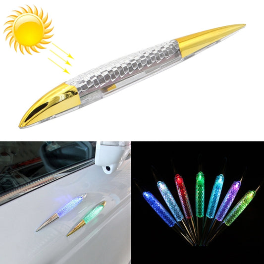 Car Solar Shark Gill Warning Lights Car Door Anti-collision Rear-end Collision LED Dlashing Lamp, Mode: Constant Bright + Flashing (Gold) - Warning Lights by PMC Jewellery | Online Shopping South Africa | PMC Jewellery | Buy Now Pay Later Mobicred