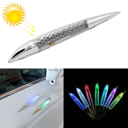 Car Solar Shark Gill Warning Lights Car Door Anti-collision Rear-end Collision LED Dlashing Lamp, Mode: Constant Bright + Flashing (Silver) - Warning Lights by PMC Jewellery | Online Shopping South Africa | PMC Jewellery | Buy Now Pay Later Mobicred