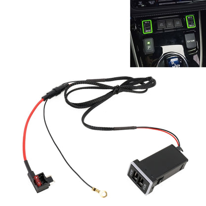 Car QC3.0 Fast Charge USB Interface Modification Charger for Toyota, Fuse to Take Power(Green Light) - DIY Modified Charger by PMC Jewellery | Online Shopping South Africa | PMC Jewellery | Buy Now Pay Later Mobicred