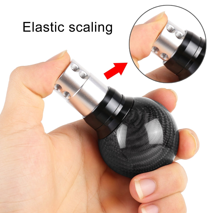 Universal Car Pressable Telescopic Carbon Fiber Gear Head Gear Shift Knob, Length: 9.5cm (Black) - Shift Knob by PMC TechLife | Online Shopping South Africa | PMC TechLife | Buy Now Pay Later Mobicred