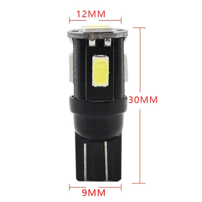 10 PCS T10 DC12V / 1.5W / 6000K / 80LM Car Decoding LED Clearance Lights with 6LEDs SMD-5630 Lamp Beads - Brake Lights by PMC Jewellery | Online Shopping South Africa | PMC Jewellery | Buy Now Pay Later Mobicred