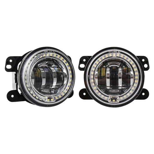 2 PCS DC12V-30V / 30W / 3A / 1440LM 12LEDs  4 inch Car LED Colorful Fog Light, Style: White Background (Yellow Light) - Fog / Driving Lights by PMC Jewellery | Online Shopping South Africa | PMC Jewellery | Buy Now Pay Later Mobicred