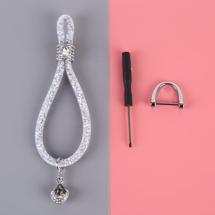 Car Diamond Metal + Plastic Keychain (White) - Key Rings by PMC TechLife | Online Shopping South Africa | PMC TechLife