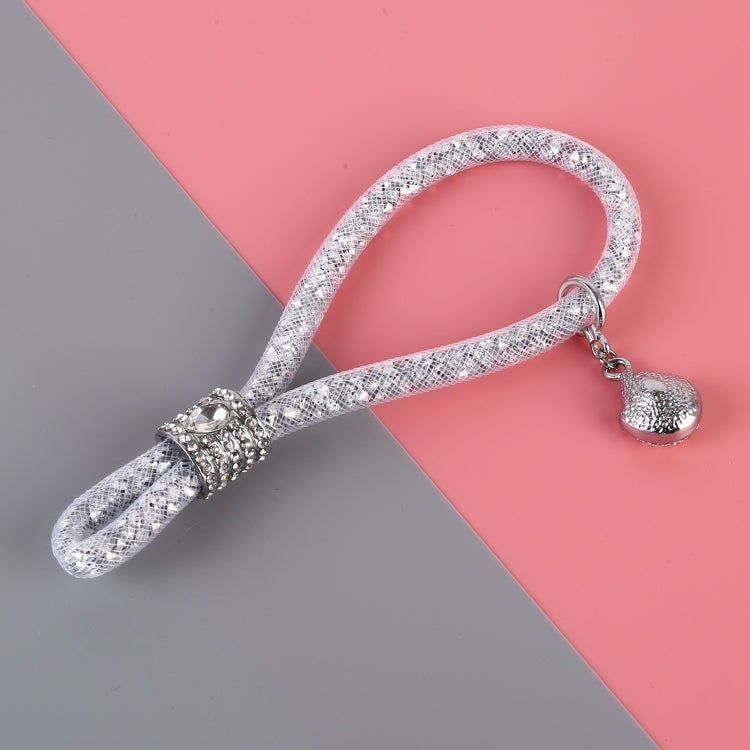 Car Diamond Metal + Plastic Keychain (White) - Key Rings by PMC TechLife | Online Shopping South Africa | PMC TechLife