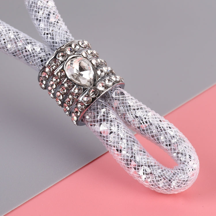 Car Diamond Metal + Plastic Keychain (White) - Key Rings by PMC TechLife | Online Shopping South Africa | PMC TechLife