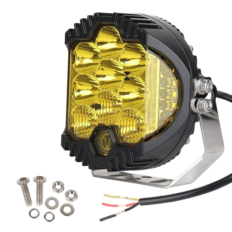 OL-1950Y 5 inch DC12V-30V 5000LM 6500K 50W Car LED Light on Three Sides Headlight for Jeep Wrangler (Gold Light) - Work Lights by PMC Jewellery | Online Shopping South Africa | PMC Jewellery | Buy Now Pay Later Mobicred