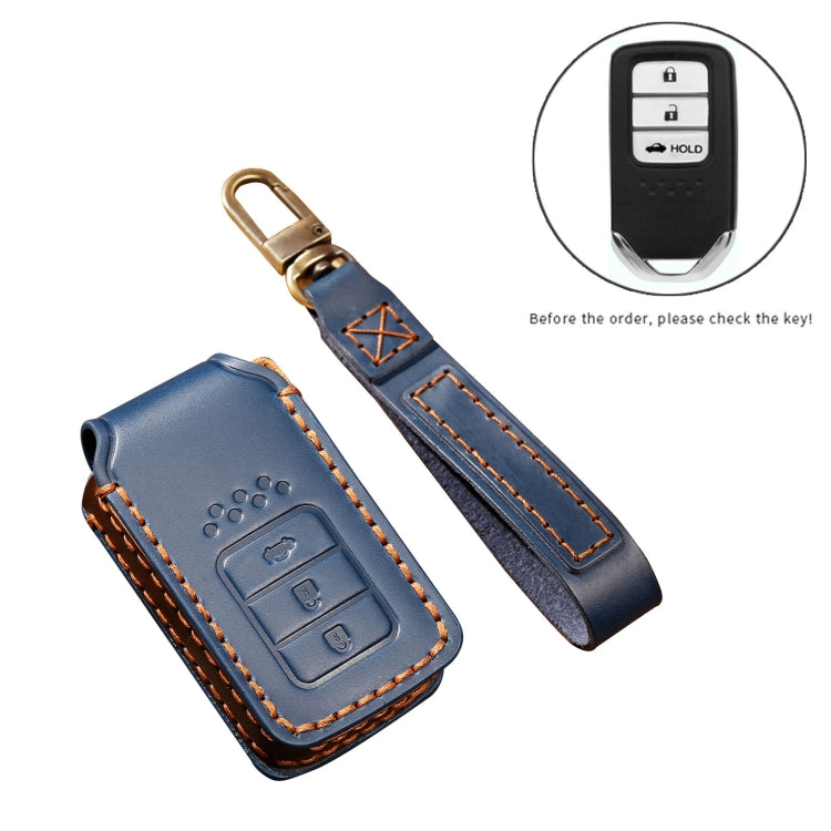 Hallmo Car Cowhide Leather Key Protective Cover Key Case for Honda Civic / Accord 3-button Tail Box(Black) - free shipping - PMC TechLife - Order now!