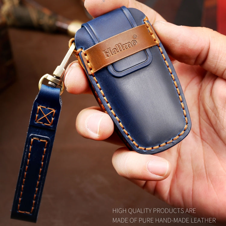 Hallmo Car Cowhide Leather Key Protective Cover Key Case for Ford Focus B Style(Blue) - free shipping - PMC TechLife - Order now!