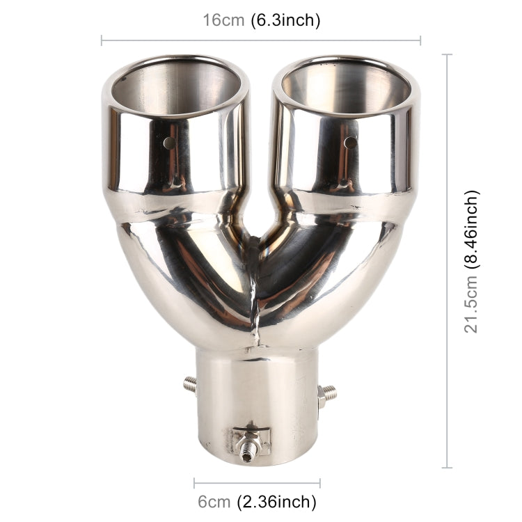 Universal Car Styling Stainless Steel Elbow Exhaust Tail Muffler Tip Pipe, Inside Diameter: 6cm (Silver) - Exhaust Pipes by PMC TechLife | Online Shopping South Africa | PMC TechLife | Buy Now Pay Later Mobicred