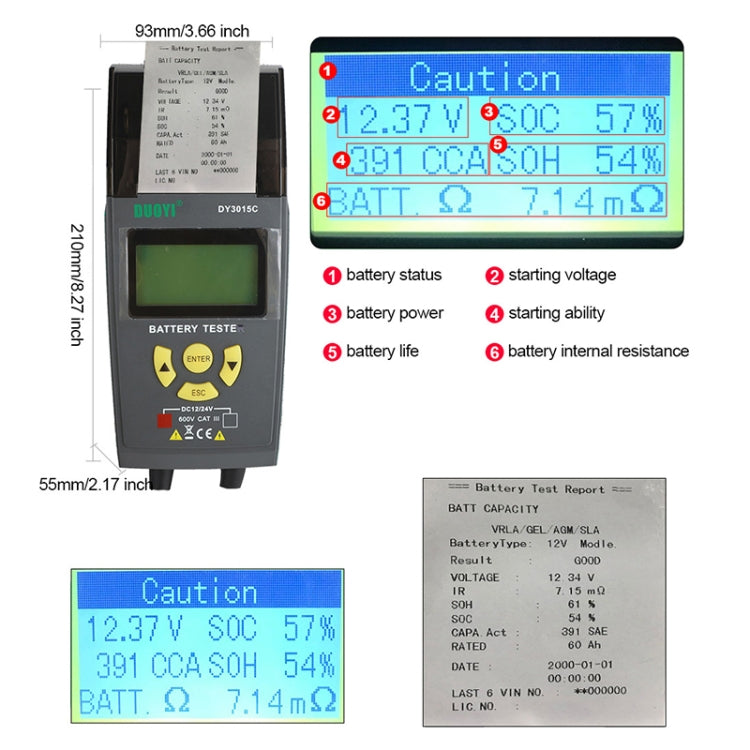 DUOYI DY3015C Car 24V Battery Tester - free shipping - PMC TechLife - Order now!