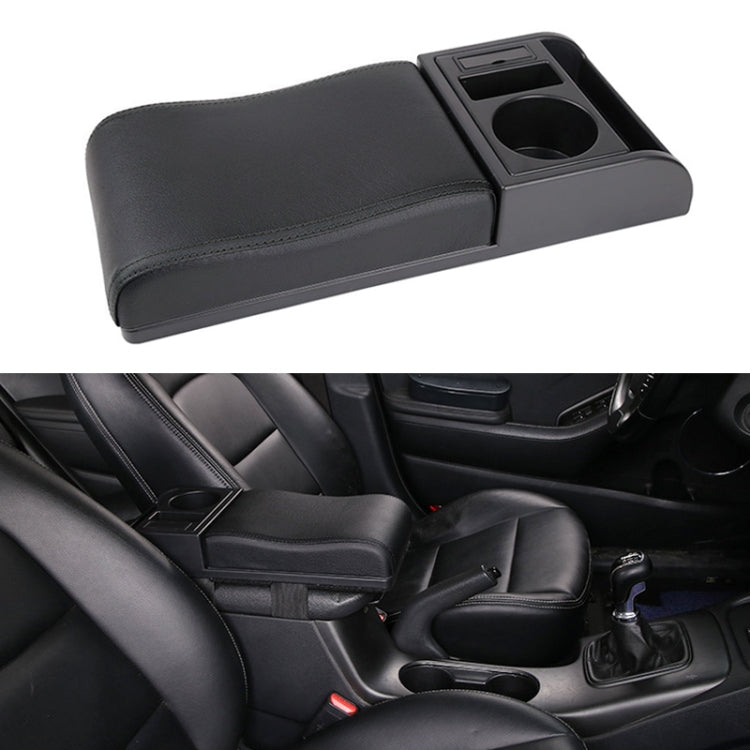 Car Multi-functional Dual USB Armrest Box Booster Pad, Microfiber Leather Curved Type (Black) - free shipping - PMC TechLife - Order now!