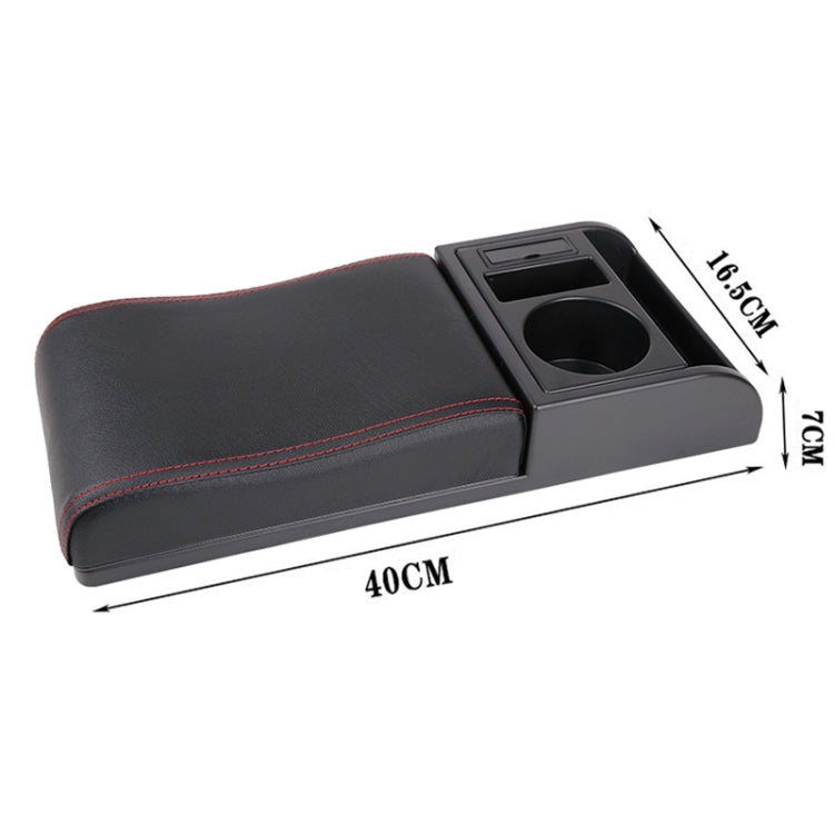 Car Multi-functional Dual USB Armrest Box Booster Pad, Microfiber Leather Curved Type (Black Red) - Seat Accessories by PMC TechLife | Online Shopping South Africa | PMC TechLife | Buy Now Pay Later Mobicred