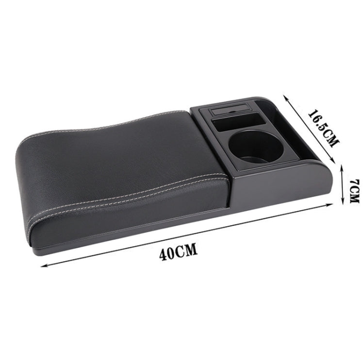 Car Multi-functional Dual USB Armrest Box Booster Pad, Microfiber Leather Curved Type (Black White) - Seat Accessories by PMC TechLife | Online Shopping South Africa | PMC TechLife | Buy Now Pay Later Mobicred
