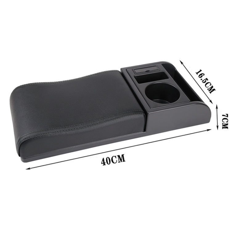 Car Multi-functional Dual USB Armrest Box Booster Pad, Microfiber Leather Curved Type (Black) - free shipping - PMC TechLife - Order now!